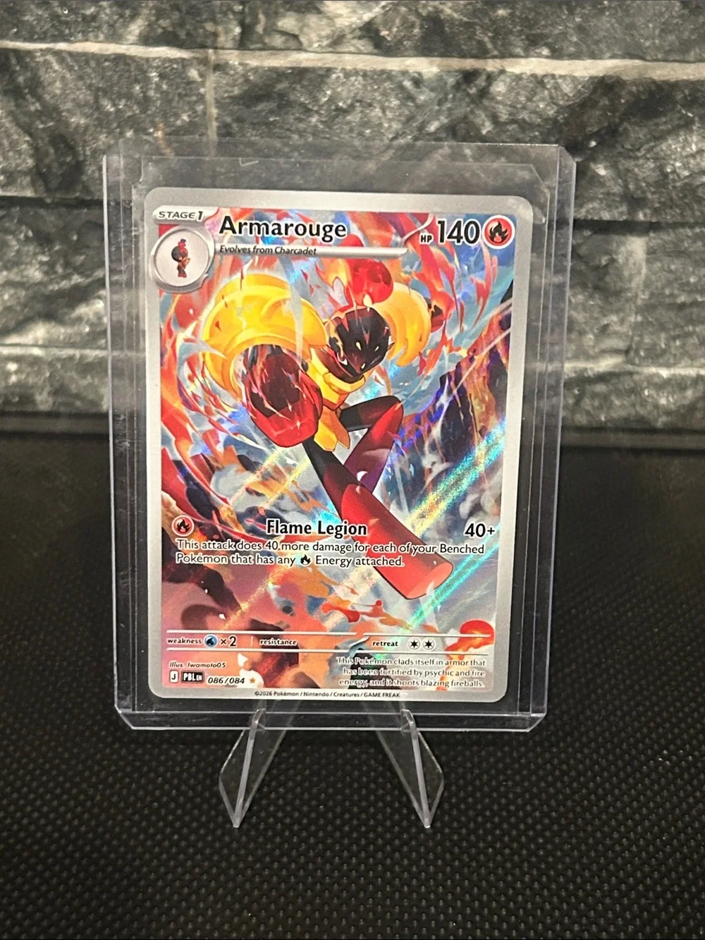Pokemon Armarouge 086/084 Illustration Rare Holo from Pitch Black M/NM